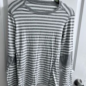 Michael Kors Gray and White Striped Shirt